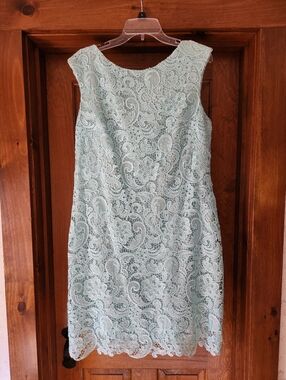 Jessica Howard Sleeveless Light Blue Lace Dress Summer Wedding Bridal Size 14